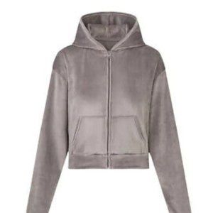SKIMS Velour Hoodie - Smoke/Medium